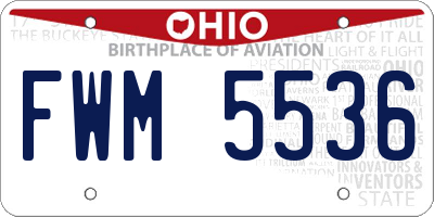 OH license plate FWM5536