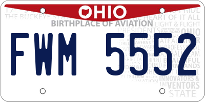 OH license plate FWM5552