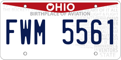 OH license plate FWM5561