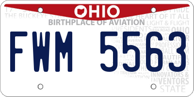 OH license plate FWM5563