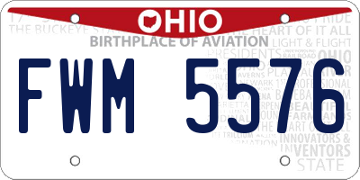 OH license plate FWM5576