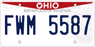 OH license plate FWM5587