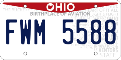 OH license plate FWM5588