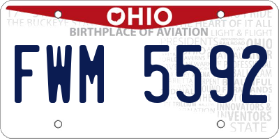 OH license plate FWM5592