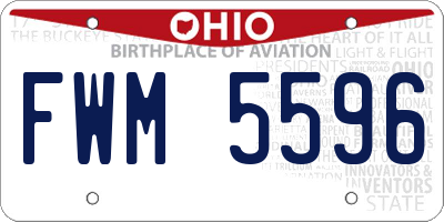 OH license plate FWM5596
