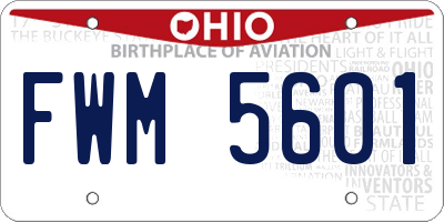 OH license plate FWM5601