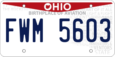 OH license plate FWM5603