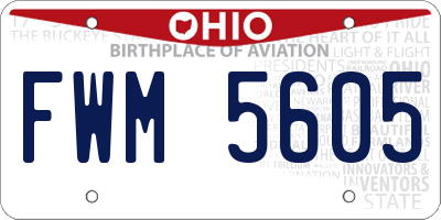 OH license plate FWM5605