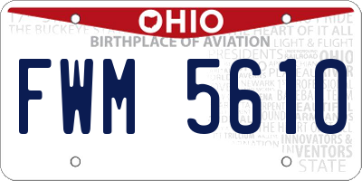 OH license plate FWM5610