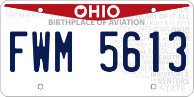 OH license plate FWM5613