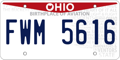 OH license plate FWM5616