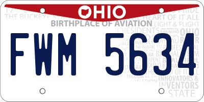 OH license plate FWM5634