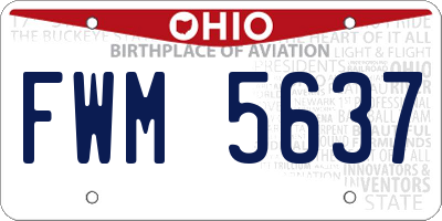 OH license plate FWM5637