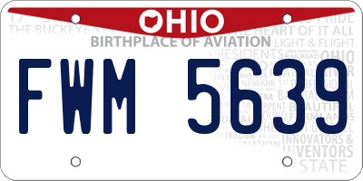 OH license plate FWM5639