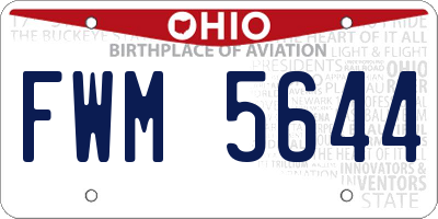 OH license plate FWM5644