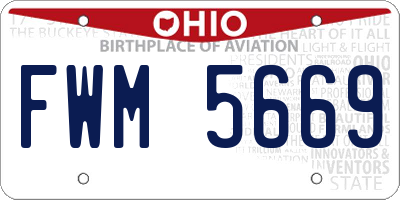 OH license plate FWM5669