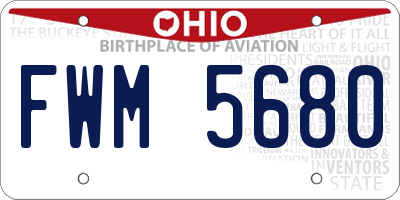OH license plate FWM5680