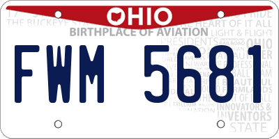 OH license plate FWM5681