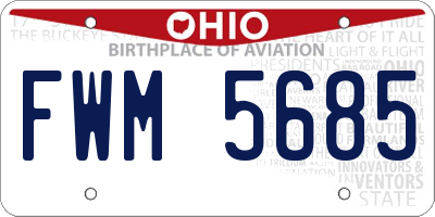 OH license plate FWM5685