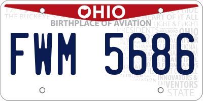 OH license plate FWM5686