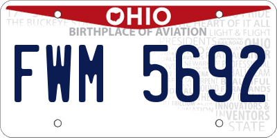 OH license plate FWM5692