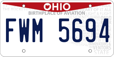 OH license plate FWM5694