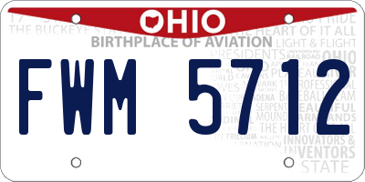 OH license plate FWM5712