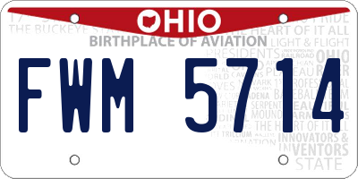 OH license plate FWM5714