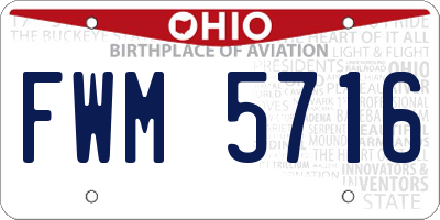 OH license plate FWM5716