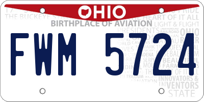 OH license plate FWM5724