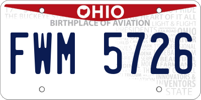 OH license plate FWM5726