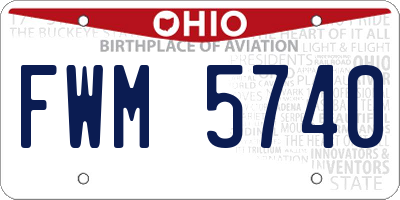 OH license plate FWM5740