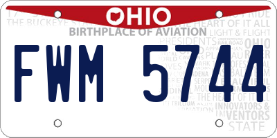 OH license plate FWM5744