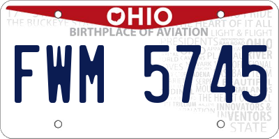 OH license plate FWM5745