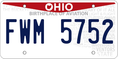 OH license plate FWM5752