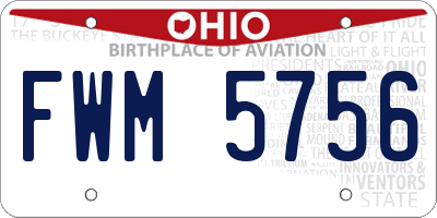 OH license plate FWM5756
