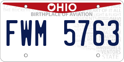 OH license plate FWM5763