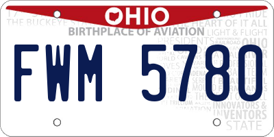 OH license plate FWM5780