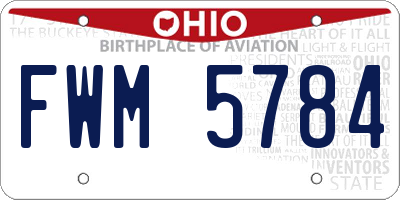 OH license plate FWM5784
