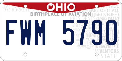 OH license plate FWM5790
