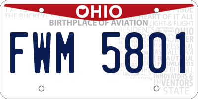 OH license plate FWM5801