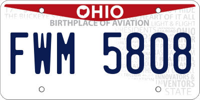 OH license plate FWM5808