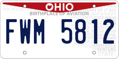 OH license plate FWM5812