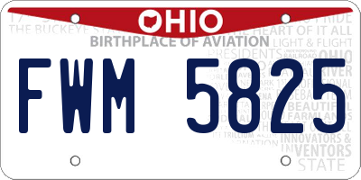 OH license plate FWM5825
