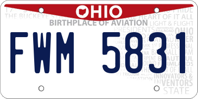 OH license plate FWM5831