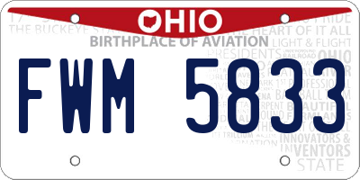 OH license plate FWM5833