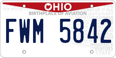 OH license plate FWM5842