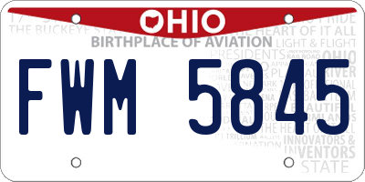 OH license plate FWM5845