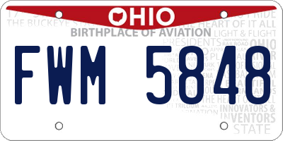 OH license plate FWM5848