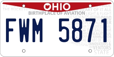 OH license plate FWM5871